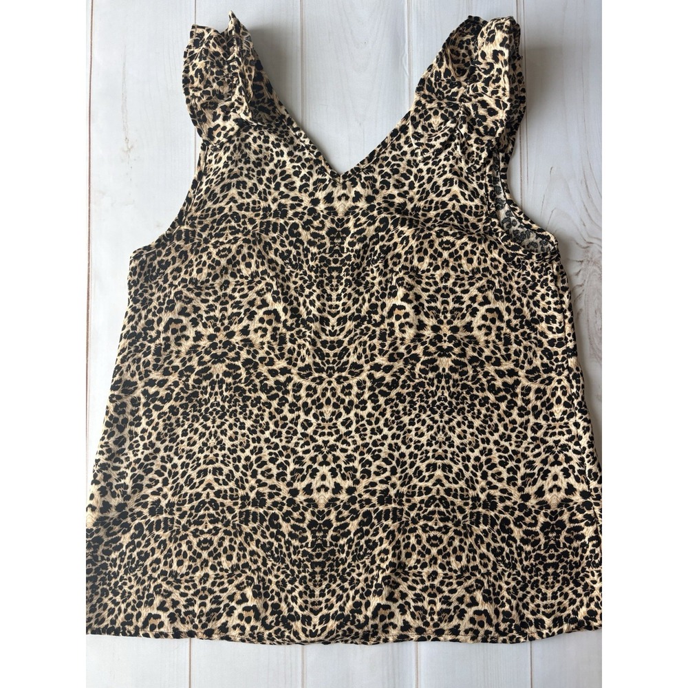 Entro Leopard Pring Tank With Ruffle Size‎ Medium  0638